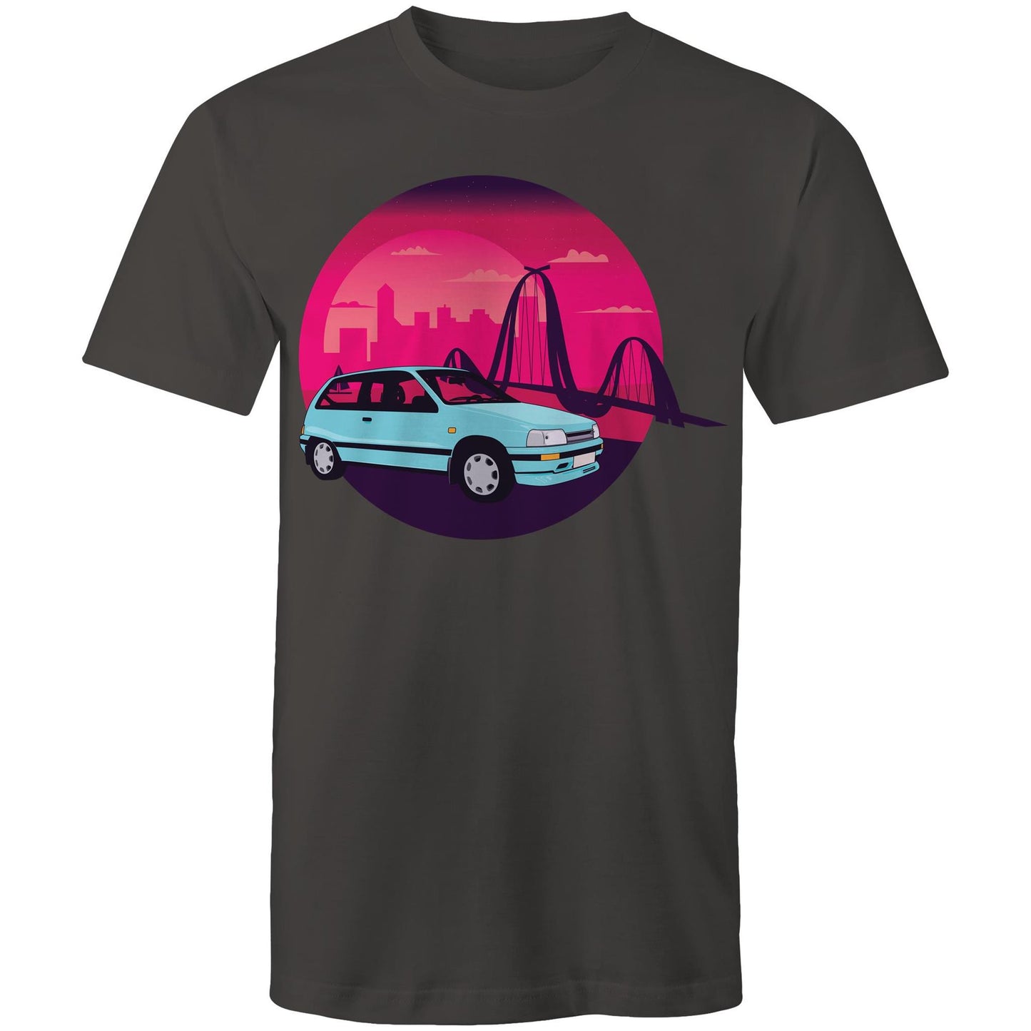 Retro Charade T-Shirt design charcoal