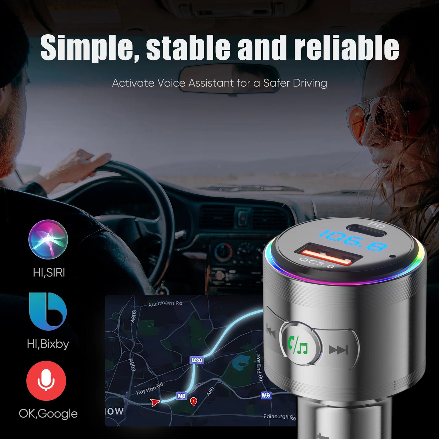 Bluetooth | FM Transmitter | Fast Charger Adapter