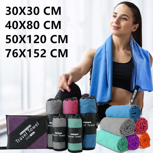 Microfiber towel sizes colours